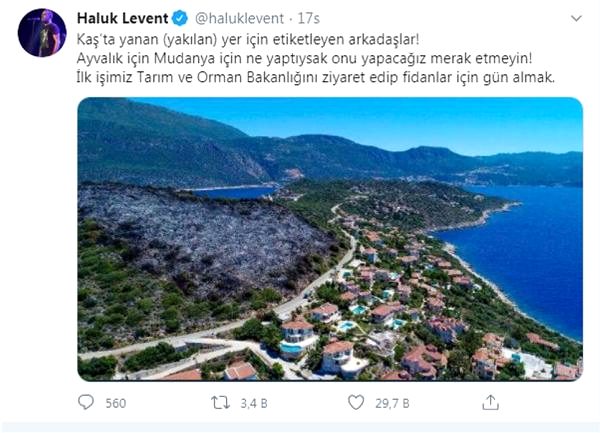 Haluk Levent, Kaş'ta yanan 25 dönümlük alanı ağaçlandırmak için çalışmalara başladı Magazin  